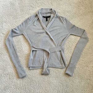 BCBGMaxAzria Light Gray Wrap Sweater